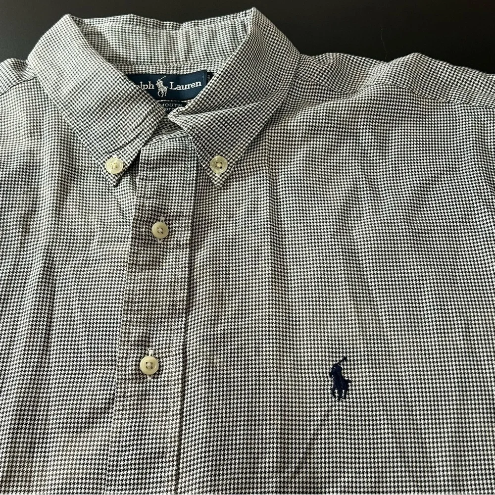 POLO Ralph Lauren Men's Button Down Yarmouth Shirt Navy White Size XL